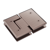 FORGE SHOWER HINGE GLASS TO GLASS 180 Degrees for 10mm Glass - BRUSHED BRONZE